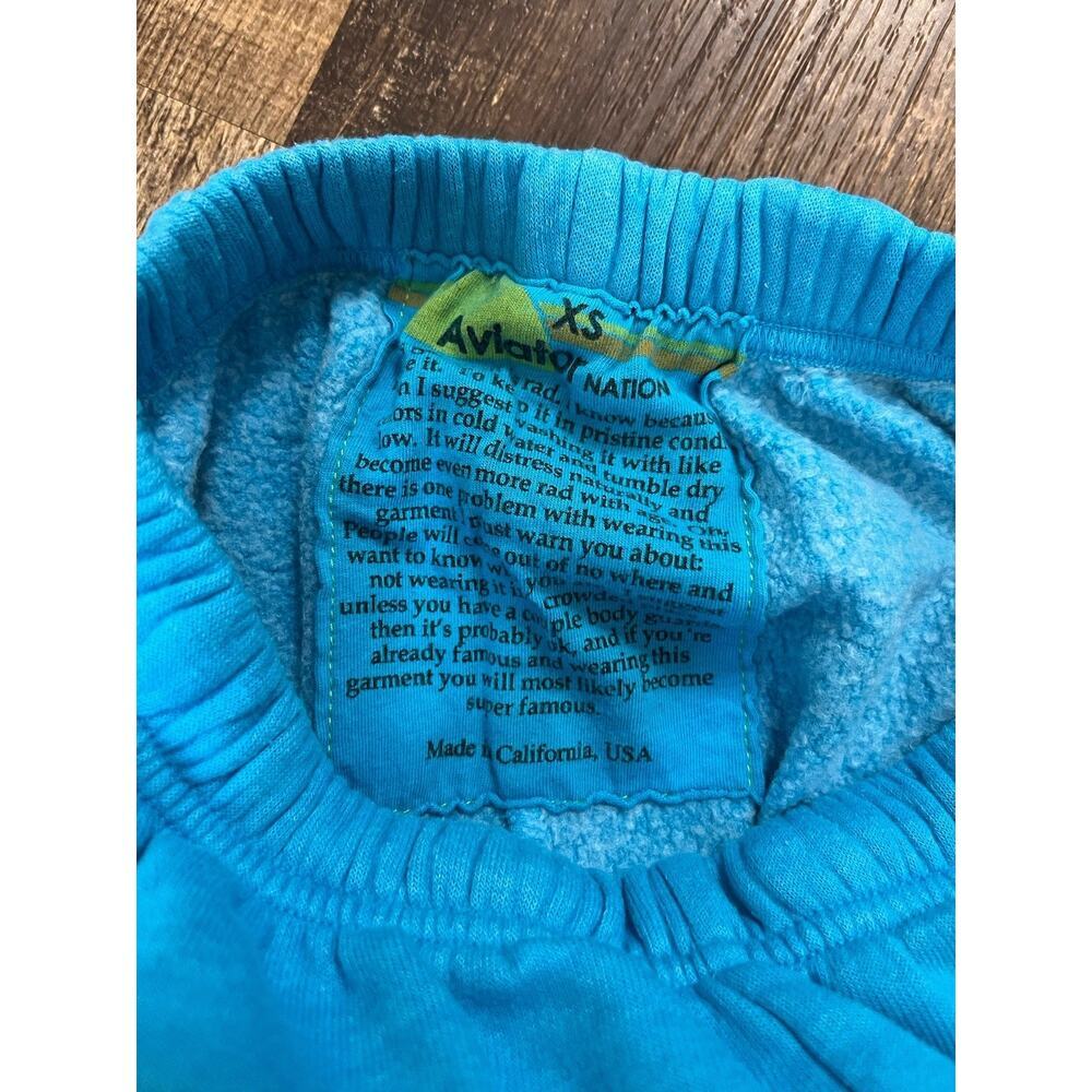 Aviator Nation Logo Sweatpants Neon Blue Size XS Aspen Only Worn Once - Picture 7 of 9